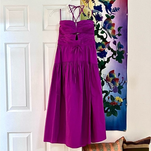 🌺🎉HP🎉🌺 NWT Ulla Johnson Ella Cutout Halter Dress Orchid - Picture 11 of 16